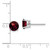14k White Gold 6mm Garnet Checker Earrings XE73WGC