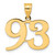 14k Polished Number 93 Pendant APN93