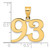 14k Polished Number 93 Pendant APN93