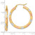 14k w/ White and Rose Rhodium Polished Satin Diamond-cut Hoop Earrings TF1020