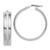 14K White Gold 30mm Satin and Polished Hoop Earrings TF1764W
