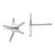 14K White Gold Polished Mini Starfish Earrings TE624W