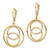 14k Polished 2 Circles in Circle Leverback Dangle Earrings TF2163