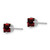 14k White Gold 5mm Princess Cut Garnet Earrings XE61WGA