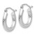 14K White Gold Polished 3mm Tube Hoop Earrings T851