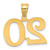 14k Polished Number 20 Pendant APN20