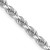 14K White Gold 24 Inch 4mm Diamond-cut Quadruple Rope Lobster Clasp Chain WQT030-24
