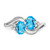 14k White Gold 6x4mm Oval Blue Topaz VS Diamond ring Y4618BT/VS