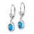 14k White Gold 7x5mm Oval Blue Topaz Leverback Earrings XLB106WBT
