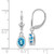 14k White Gold 7x5mm Oval Blue Topaz Leverback Earrings XLB106WBT
