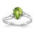 14k White Gold 7x5mm Pear Peridot Checker AAA Diamond ring Y4626PC/AAA