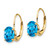 14k 8x6mm Oval Blue Topaz Leverback Earrings XLB116BT