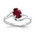 14k White Gold 7x5mm Oval Created Ruby ring Y4643CR