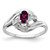14k White Gold 5x3mm Oval Rhodolite Garnet AAA Diamond ring X9723RG/AAA
