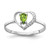 14k White Gold 5x3mm Pear Peridot AAA Diamond ring X9729PE/AAA