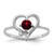 14k White Gold 4mm Garnet AA Diamond ring X9737GA/AA