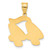 14k Brushed Border Script Number 44 Pendant SCN44