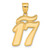 14k Brushed Border Script Number 17 Pendant SCN17