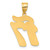 14k Brushed Border Script Number 17 Pendant SCN17
