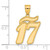 14k Brushed Border Script Number 17 Pendant SCN17