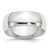 14k White Gold 8mm Half-Round Wedding Band Size 11 WHR080-11