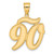 14k Brushed Border Script Number 90 Pendant SCN90