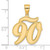 14k Brushed Border Script Number 90 Pendant SCN90