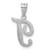 14KW White Gold Script Letter T Initial Pendant YC993WT