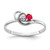 14k White Gold 3mm Ruby VS Diamond ring X9739R/VS