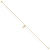 14K Polished Feather Dangle 9in Plus 1in ext. Anklet ANK345-9