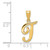 14KY Script Letter T Initial Pendant YC993T