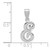 14KW White Gold Script Letter E Initial Pendant YC993WE