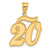14k Brushed Border Script Number 20 Pendant SCN20