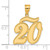 14k Brushed Border Script Number 20 Pendant SCN20