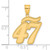 14k Brushed Border Script Number 47 Pendant SCN47