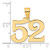 14k Polished Number 52 Pendant APN52