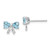 14k White Gold Polished Light Swiss Blue Topaz Bow Post Earrings XBS578