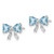 14k White Gold Polished Light Swiss Blue Topaz Bow Post Earrings XBS578