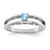 Sterling Silver Rhodium-plated 3mm Synthetic Family Jewelry Ring XMR71/1SS-9