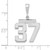 14kw Medium Polished Number 37 Charm WMP37