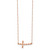 14k Rose Gold Polished Twisted Sideways Cross 17 inch Necklace SF2521-17