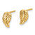 14K Two Tone Leaf Post Earrings YE2095
