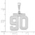 14kw Medium Polished Number 90 Charm WMP90