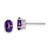 14k White Gold 6x4mm Oval Amethyst Checker Earrings XE86WAC