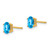 14k 6x4mm Oval Blue Topaz Checker Earrings XE86BC