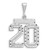14kw Small Brushed Diamond-cut Number 20 Charm WSN20