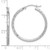 14k White Gold Polished and Satin D/C 2.00mm Hoop Earrings TC1047W
