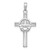 10K White Gold Polished Claddagh Cross Pendant 10M1338W