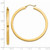 14k 3mm Polished Square Hoop Earrings TE542