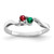 Sterling Silver Rhodium-plated Synthetic 2 Stone Mother's Ring XMR86/2SS